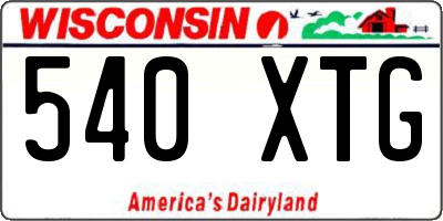 WI license plate 540XTG