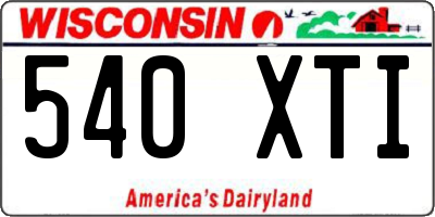 WI license plate 540XTI