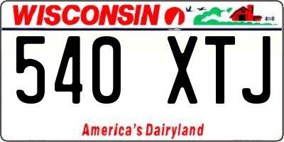 WI license plate 540XTJ