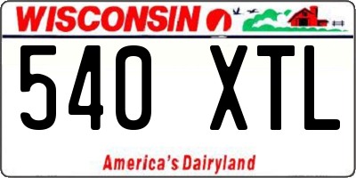 WI license plate 540XTL
