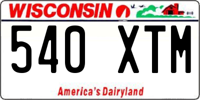WI license plate 540XTM