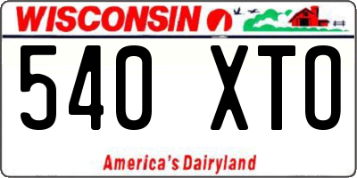 WI license plate 540XTO