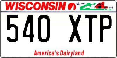 WI license plate 540XTP