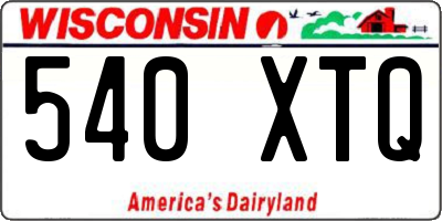 WI license plate 540XTQ