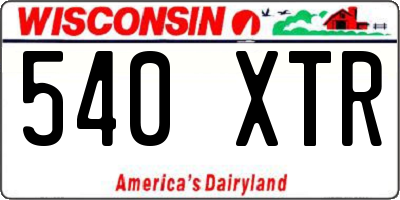 WI license plate 540XTR