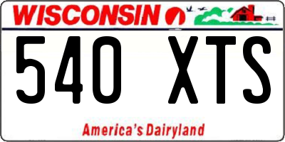 WI license plate 540XTS