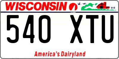 WI license plate 540XTU