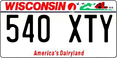 WI license plate 540XTY