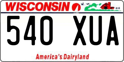 WI license plate 540XUA