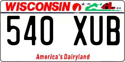 WI license plate 540XUB
