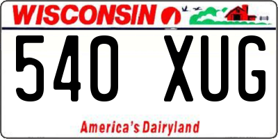 WI license plate 540XUG