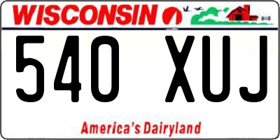 WI license plate 540XUJ