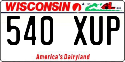 WI license plate 540XUP