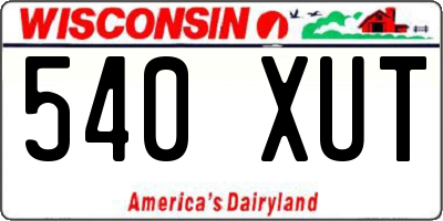 WI license plate 540XUT