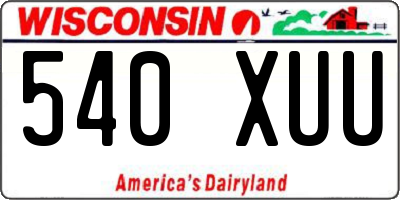 WI license plate 540XUU