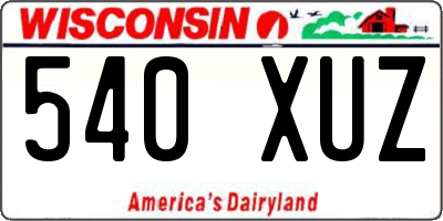WI license plate 540XUZ