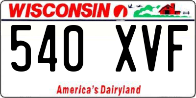 WI license plate 540XVF
