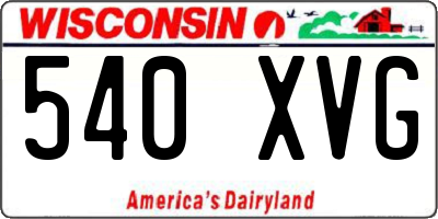 WI license plate 540XVG