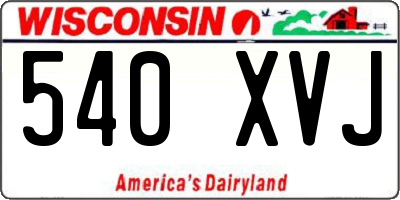 WI license plate 540XVJ