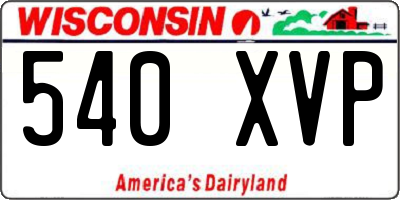 WI license plate 540XVP