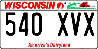 WI license plate 540XVX