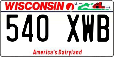 WI license plate 540XWB