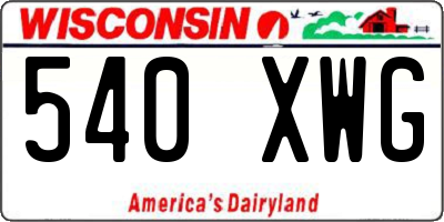 WI license plate 540XWG