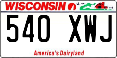 WI license plate 540XWJ