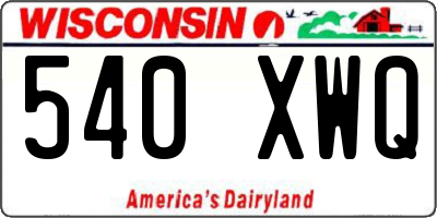 WI license plate 540XWQ