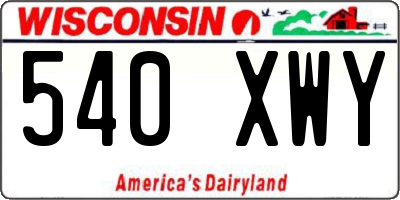 WI license plate 540XWY