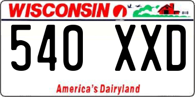 WI license plate 540XXD