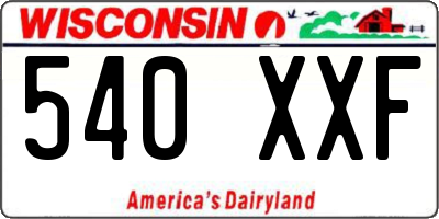 WI license plate 540XXF