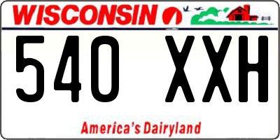 WI license plate 540XXH