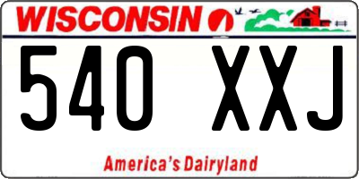 WI license plate 540XXJ