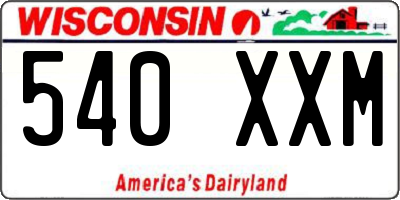 WI license plate 540XXM