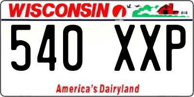 WI license plate 540XXP