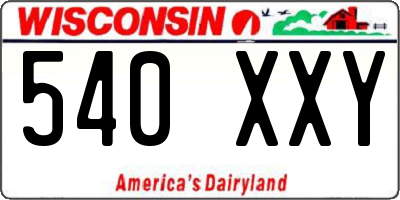 WI license plate 540XXY