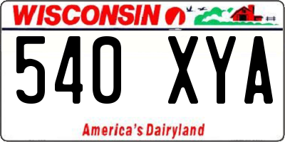 WI license plate 540XYA