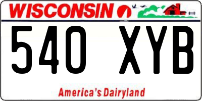 WI license plate 540XYB
