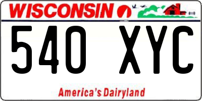 WI license plate 540XYC