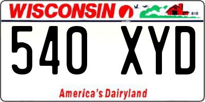 WI license plate 540XYD