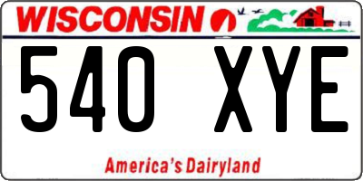 WI license plate 540XYE