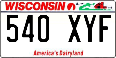 WI license plate 540XYF