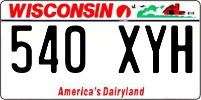 WI license plate 540XYH