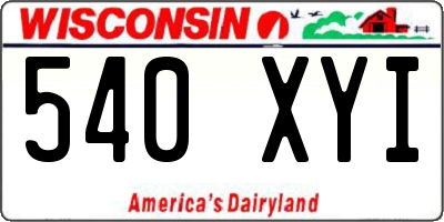 WI license plate 540XYI