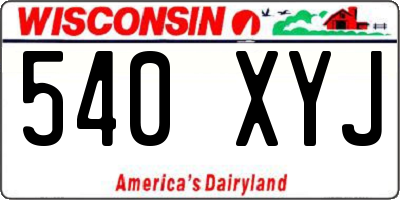 WI license plate 540XYJ