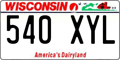 WI license plate 540XYL