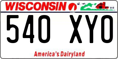 WI license plate 540XYO