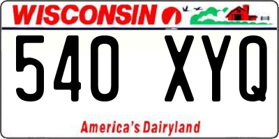 WI license plate 540XYQ