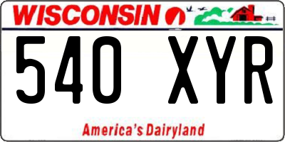 WI license plate 540XYR